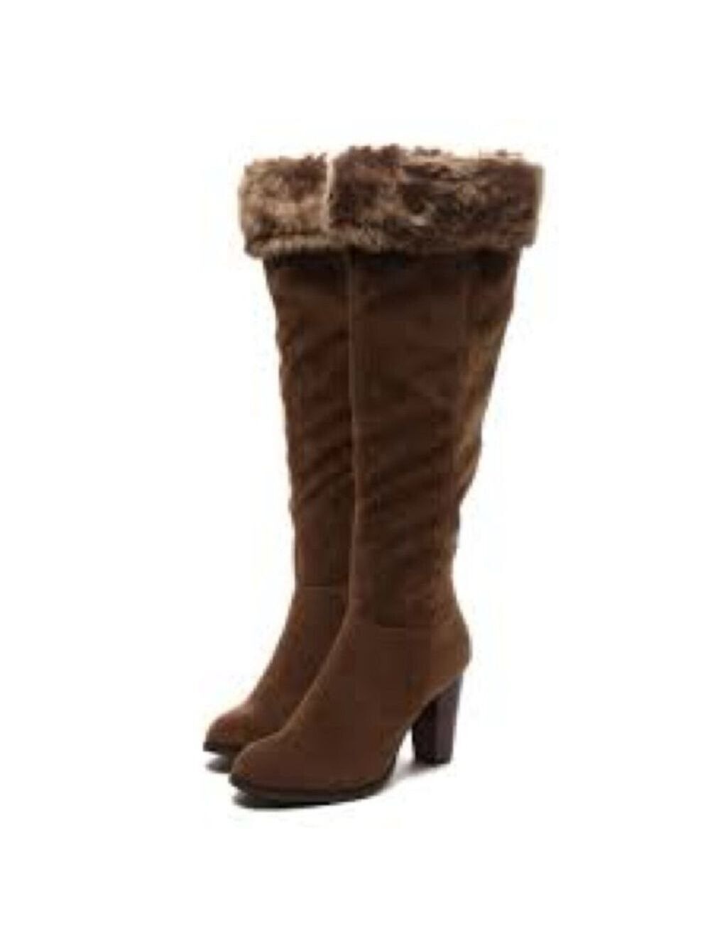 Women’s Wild Diva Brown Tall Faux Suede Boots Size 10 US!